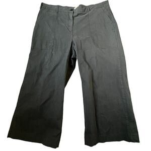 ANTHROPOLOGIE MAEVE Women's 22 Extra Wide Leg Black Jeans Oversized Pockets Boho